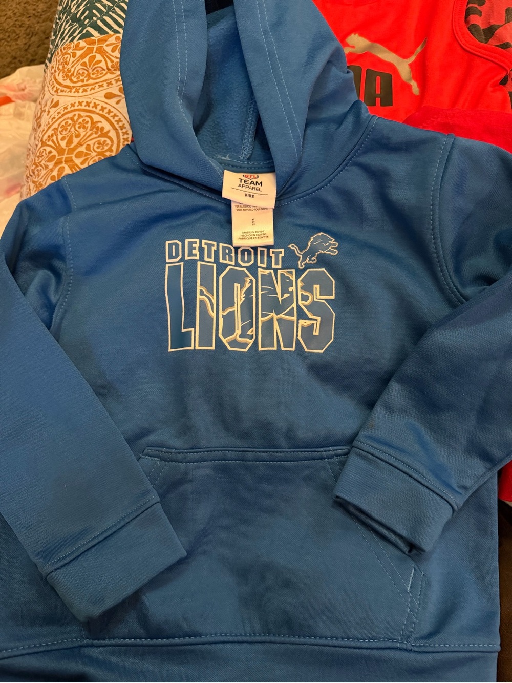 NFL Detroit Lions Blue Pullover Hoodie Kids